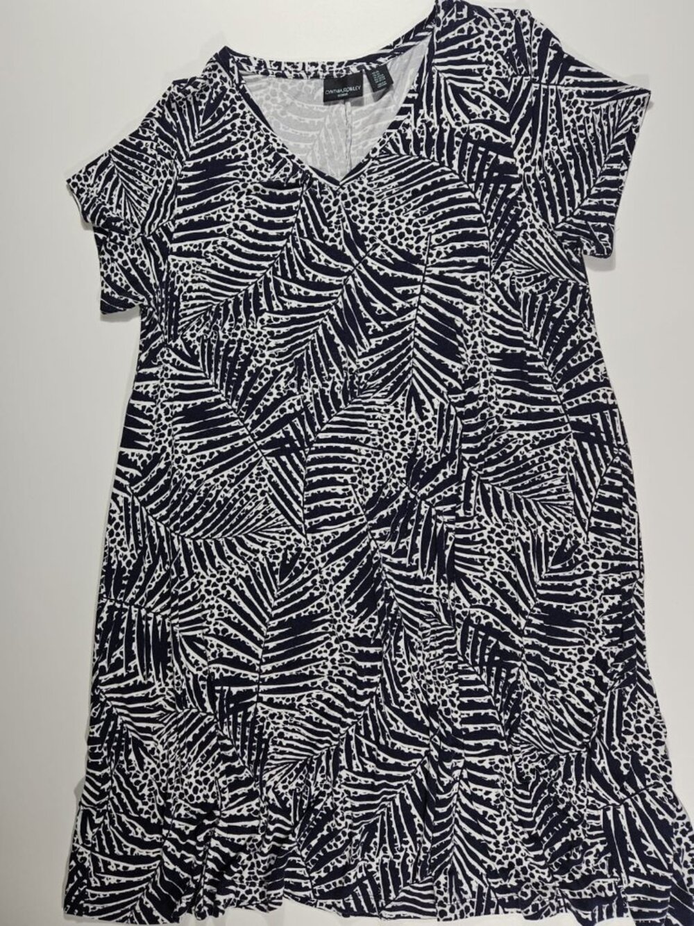 CYNTHIA ROWLEY Abstract Print Short Sleeve Swing Dress ~ 2XL